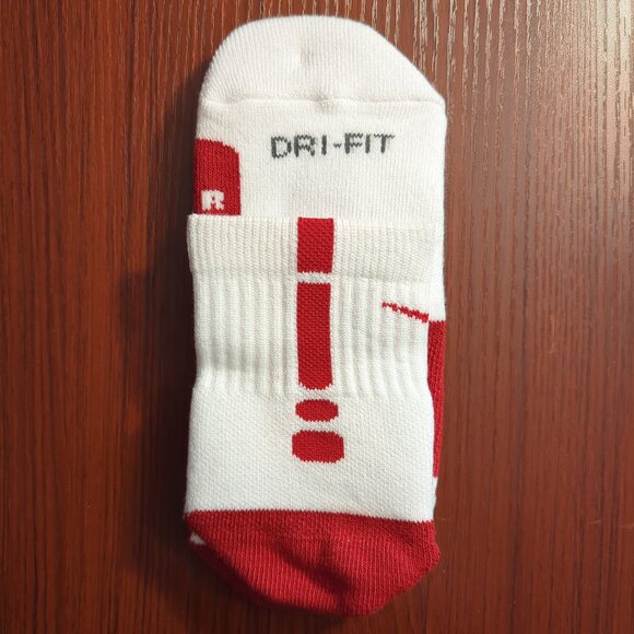 Original Nike Elite Socks Low Quarter Cut White/Red Size Large Basketball - Picture 1 of 3